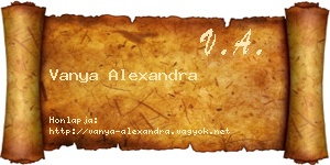 Vanya Alexandra névjegykártya